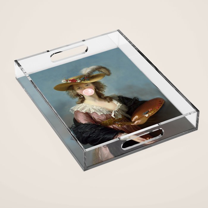 Bubble Gum Diva in a Straw Hat Acrylic Tray Gallery Image 1