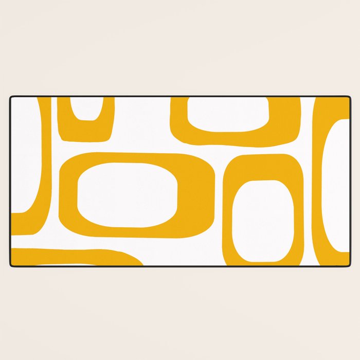 Mid Century Modern Shapes Mustard Desk Mat Gallery Image 3