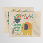 Elephant with giant flower Placemat Gallery Image 1