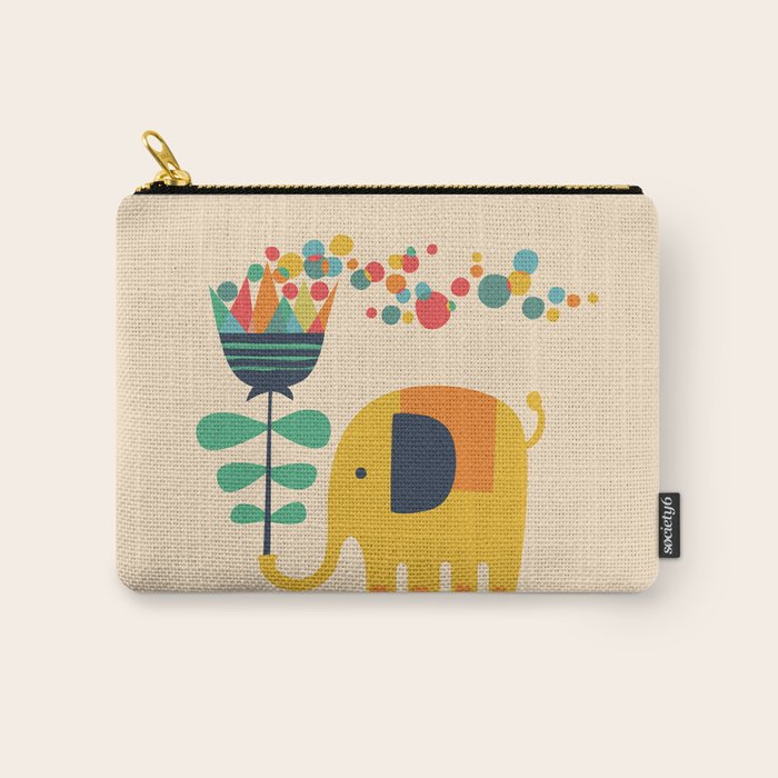 Elephant with giant flower Carry All Pouch Gallery Image 1