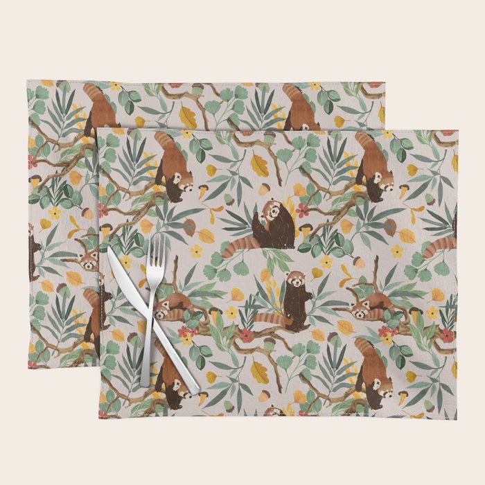 RED PANDAS IN WILD NATURE 10 Placemat Gallery Image 1