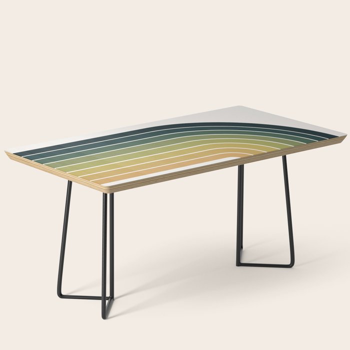 Gradient Arch XXVI Green Tones Mid Century Modern Rainbow Coffee Table Gallery Image 1