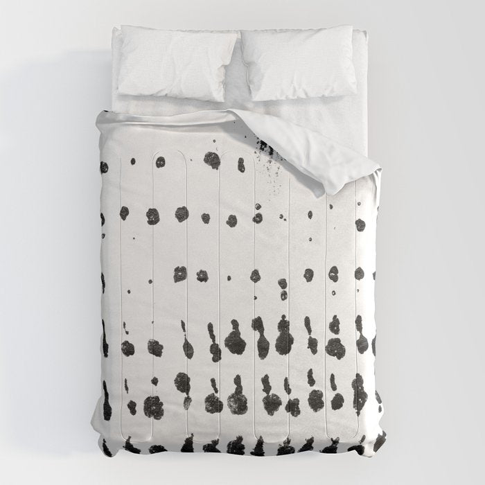 Medium Dots Pattern Black and White Distressed Texture Abstract Comforter Gallery Image 1