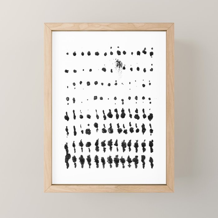 Medium Dots Pattern Black and White Distressed Texture Abstract Mini Art Print Gallery Image 1