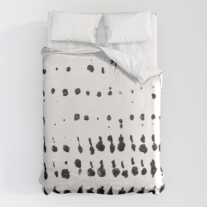 Medium Dots Pattern Black and White Distressed Texture Abstract Duvet Cover Gallery Image 6