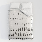 Medium Dots Pattern Black and White Distressed Texture Abstract Duvet Cover Gallery Image 6