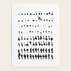 Medium Dots Pattern Black and White Distressed Texture Abstract Poster Gallery Image 4