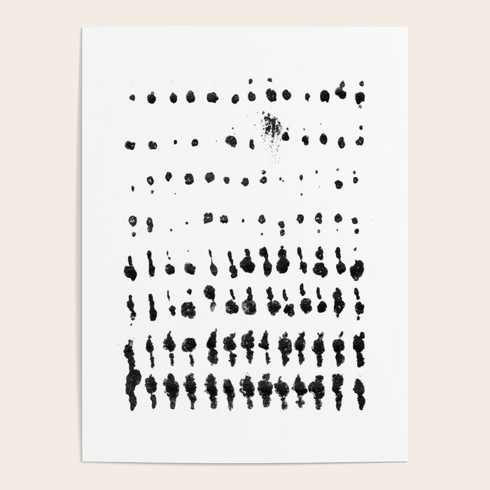 Medium Dots Pattern Black and White Distressed Texture Abstract Poster Gallery Image 4