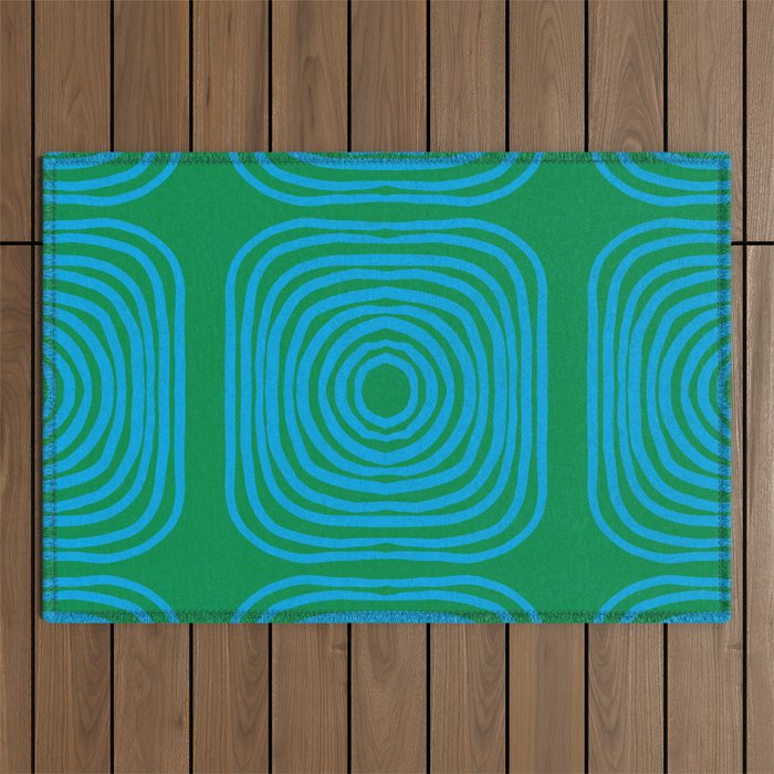 LISBOA, bright green & blue Outdoor Rug Gallery Image 1
