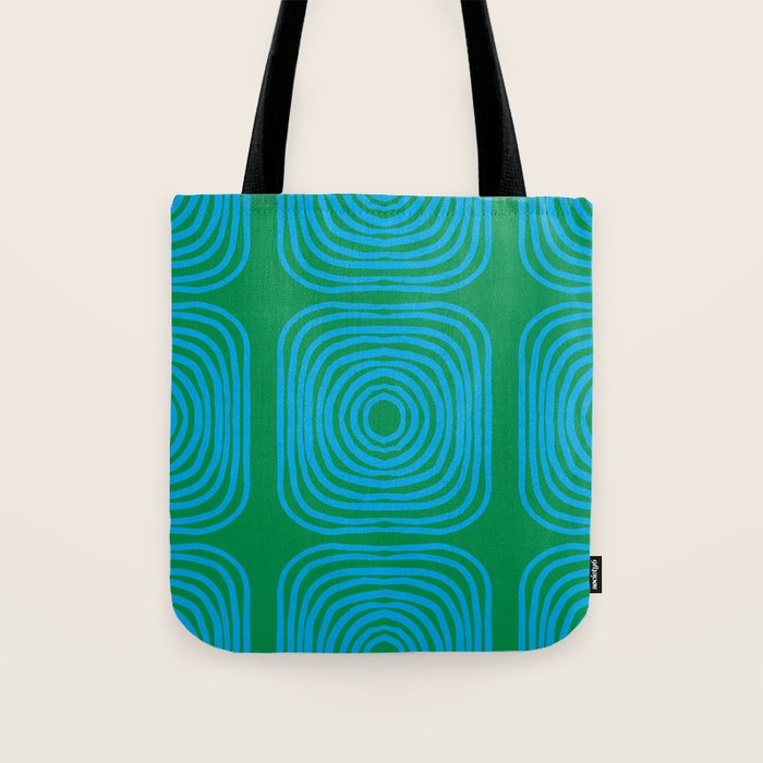LISBOA, bright green & blue Tote Bag Gallery Image 1