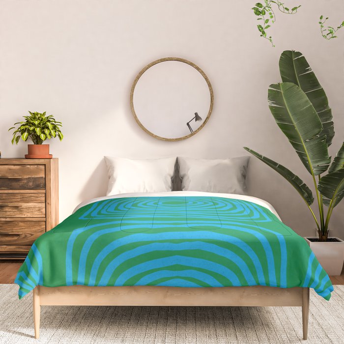 LISBOA, bright green & blue Comforter Gallery Image 3