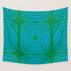LISBOA, bright green & blue Wall Tapestry Gallery Image 4