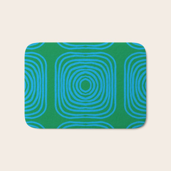LISBOA, bright green & blue Bath Mat Gallery Image 1