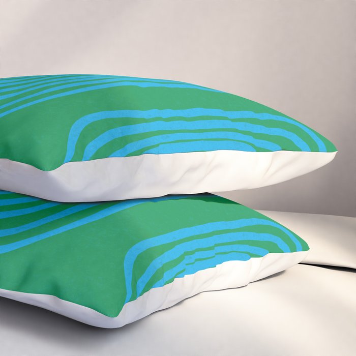 LISBOA, bright green & blue Pillow Sham Gallery Image 3