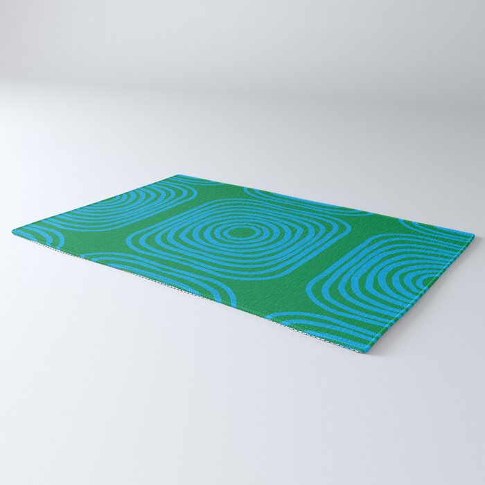 LISBOA, bright green & blue Rug Gallery Image 3