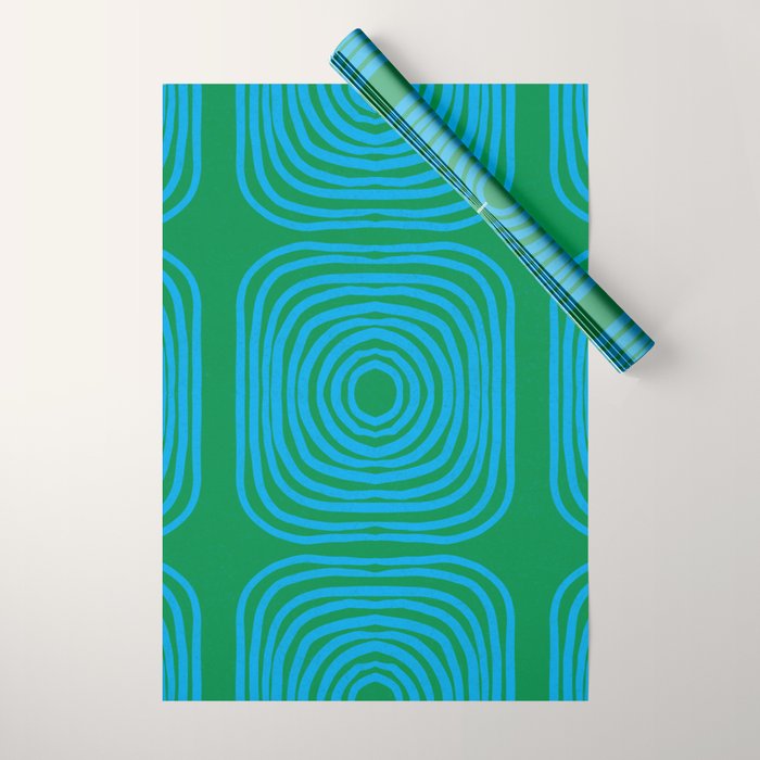 LISBOA, bright green & blue Wrapping Paper Gallery Image 1