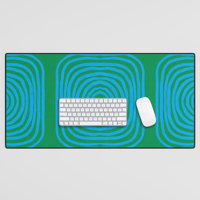 LISBOA, bright green & blue Desk Mat Gallery Image 1