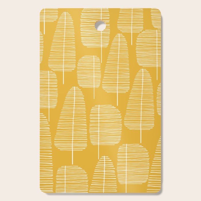 Mid Century Modern Forest Yellow Cutting Board Gallery Image 1