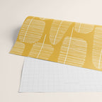 Mid Century Modern Forest Yellow Wrapping Paper Gallery Image 2