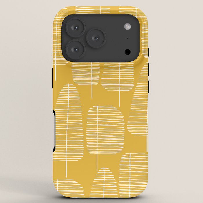 Mid Century Modern Forest Yellow iPhone Case Gallery Image 7