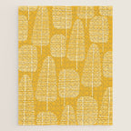 Mid Century Modern Forest Yellow Jigsaw Puzzle Gallery Image 1
