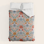  Victorian Botanicals - Carnation in Red and Blue Duvet Cover Gallery Image 6