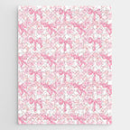 Pink bows and roses garden coquette aesthetic Jigsaw Puzzle Gallery Image 1