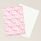 Pink bows and roses garden coquette aesthetic Stationery Card Gallery Image 2