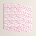 Pink bows and roses garden coquette aesthetic Wrapping Paper Gallery Image 3