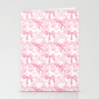Pink bows and roses garden coquette aesthetic Stationery Card Gallery Image 2