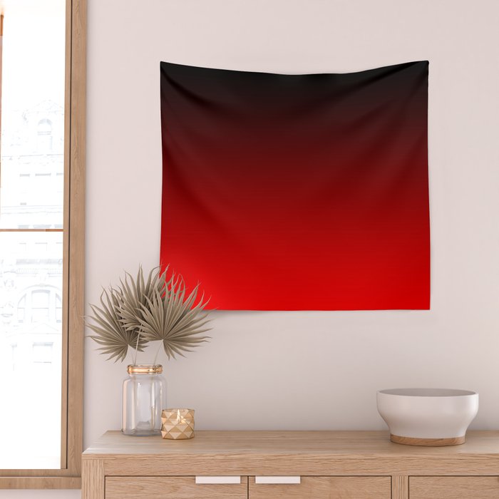 Black Red Neon Nights Ombre Wall Tapestry Gallery Image 2