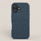 boho hexagon stripes - navy iPhone Case Gallery Image 1
