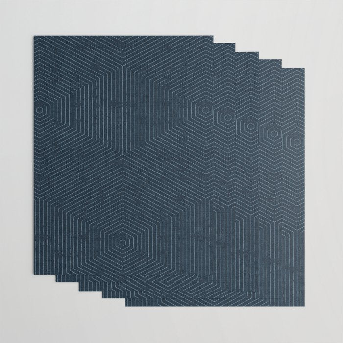 boho hexagon stripes - navy Wrapping Paper Gallery Image 3