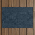boho hexagon stripes - navy Outdoor Rug Gallery Image 1