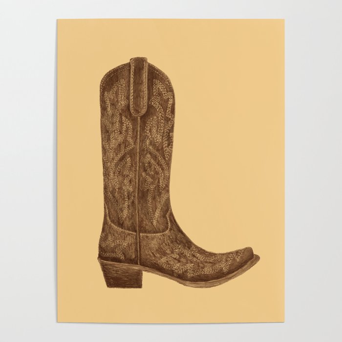 Brown Cowgirl Boot Poster Gallery Image 1