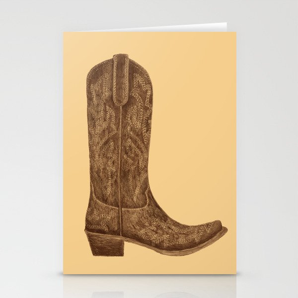 Brown Cowgirl Boot Stationery Card Gallery Image 1