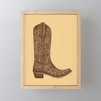 Brown Cowgirl Boot Mini Art Print Gallery Image 1