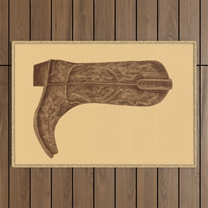 Brown Cowgirl Boot Outdoor Rug Gallery Image 1