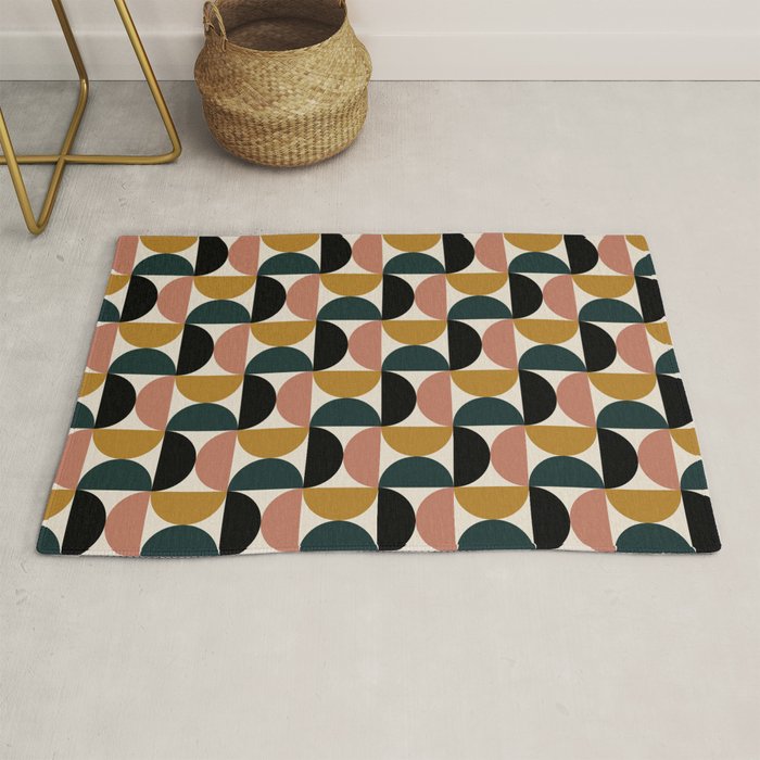 Bauhaus Mid Century Modern Geometric Pattern XIV Rug Gallery Image 1