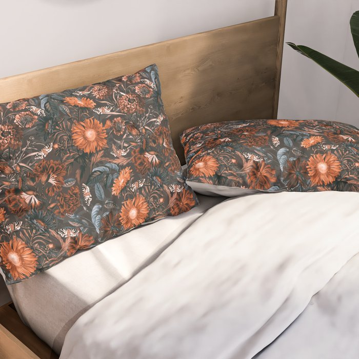 Autumn Winter Flowers V Pillow Sham Gallery Image 2