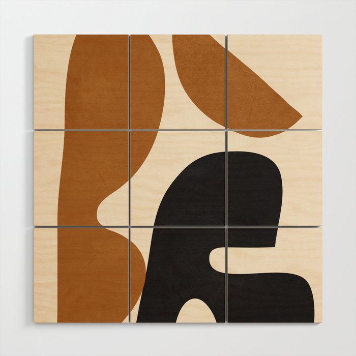 Abstract Art Minimal Shape 4 Wood Wall Art Gallery Image 1