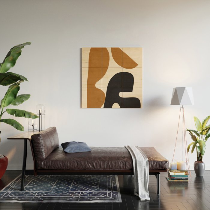 Abstract Art Minimal Shape 4 Wood Wall Art Gallery Image 2