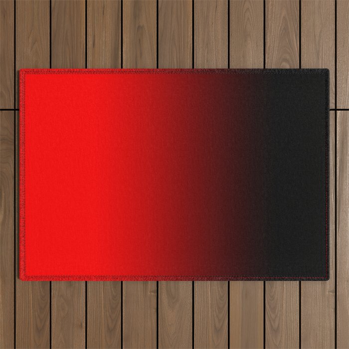 Black Red Neon Nights Ombre Outdoor Rug Gallery Image 1