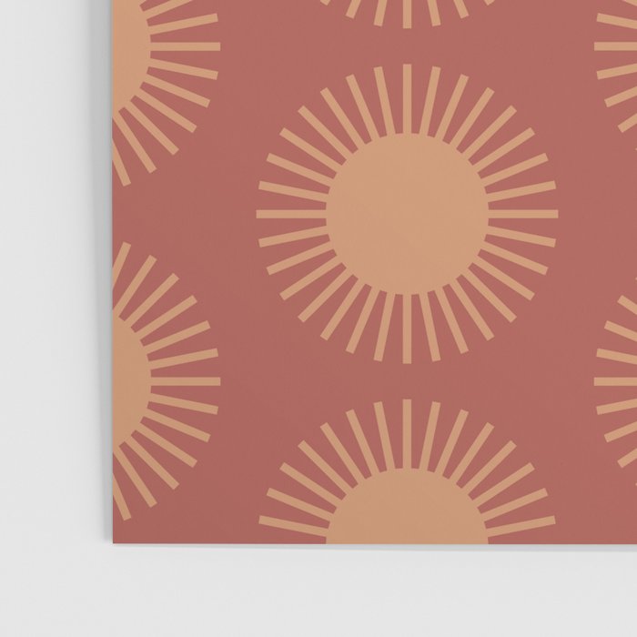 Boho Summer Sun Pattern XIV Earthy Pink and Beige Poster Gallery Image 3