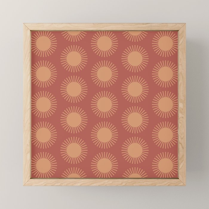 Boho Summer Sun Pattern XIV Earthy Pink and Beige Mini Art Print Gallery Image 1