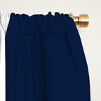 Strong Deco - Minimalist Geometric Pattern in White and Nautical Navy Blue Window Curtain Gallery Image 2