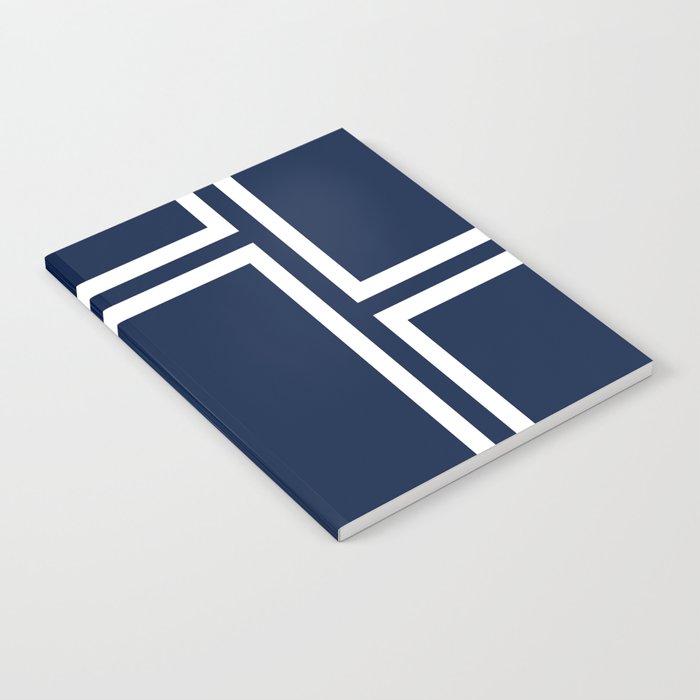 Strong Deco - Minimalist Geometric Pattern in White and Nautical Navy Blue Notebook Gallery Image 2