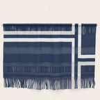 Strong Deco - Minimalist Geometric Pattern in White and Nautical Navy Blue Wall Hanging Gallery Image 1