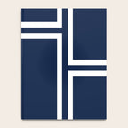 Strong Deco - Minimalist Geometric Pattern in White and Nautical Navy Blue Notebook Gallery Image 4