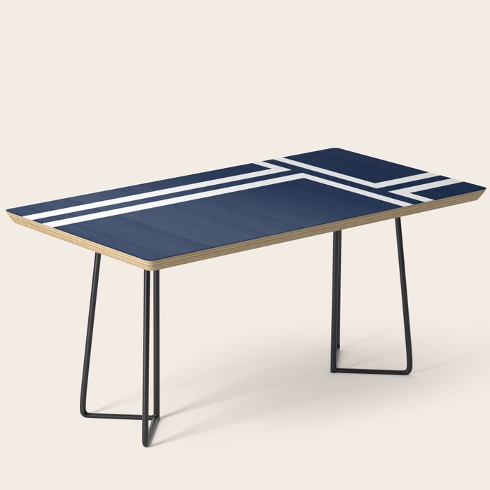 Strong Deco - Minimalist Geometric Pattern in White and Nautical Navy Blue Coffee Table Gallery Image 1